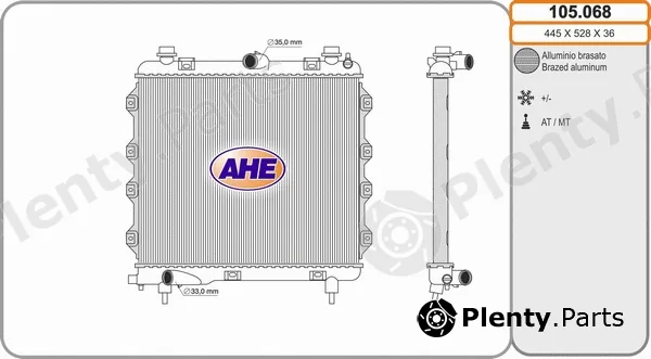 AHE 105.068 — Radiator, engine cooling