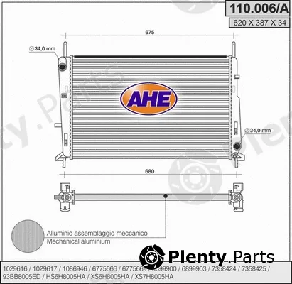 AHE 110.006/A — Radiator, engine cooling