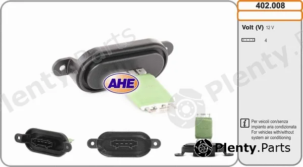 AHE 402.008 — Series resistor, electric motor (radiator fan)