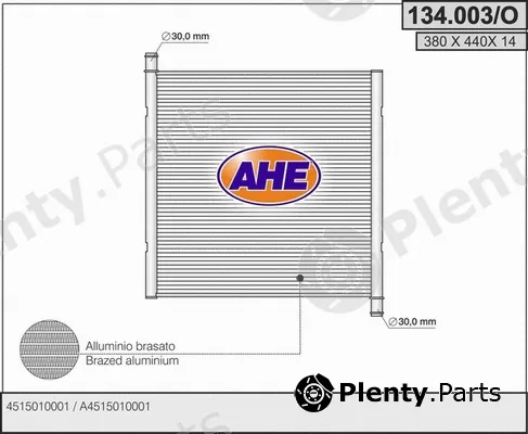 AHE 134.003/O — Radiator, engine cooling