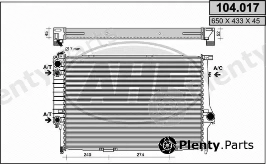 AHE 104.017 — Radiator, engine cooling