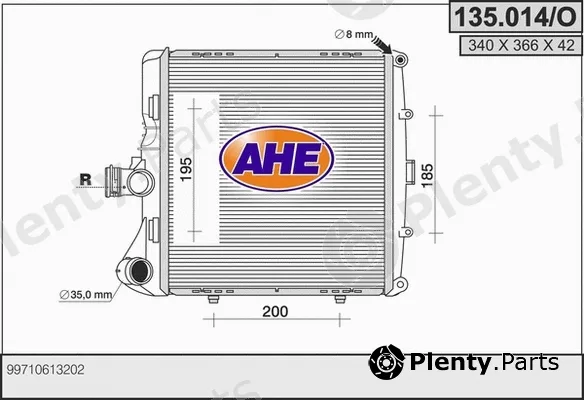 AHE 135.014/O — Radiator, engine cooling