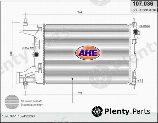 AHE 107.036 — Radiator, engine cooling