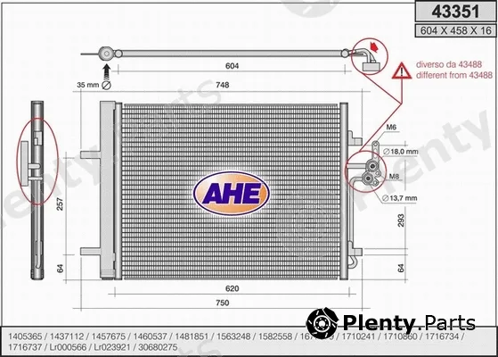 AHE 43351 — Condenser, air conditioning