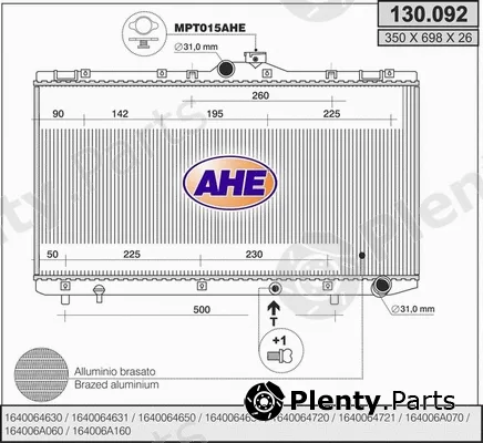 AHE 130.092 — Radiator, engine cooling