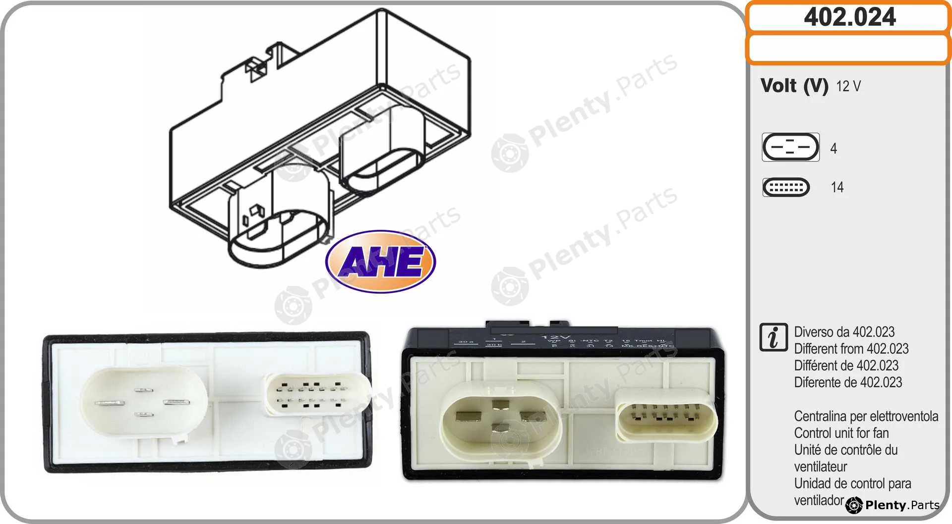 AHE 402.024 — Control Unit, electric fan (engine cooling)