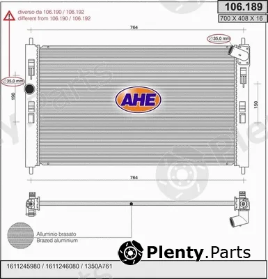AHE 106.189 — Radiator, engine cooling