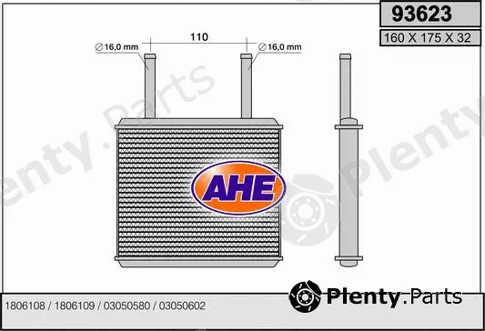 AHE 93623 — Heat Exchanger, interior heating