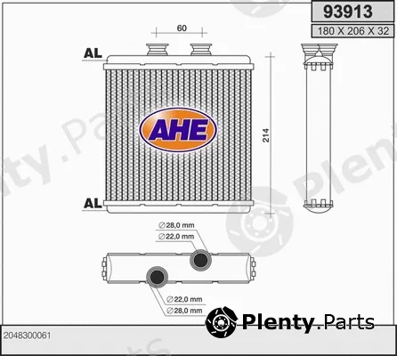 AHE 93913 — Heat Exchanger, interior heating