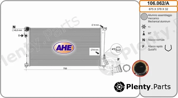 AHE 106.062/A — Radiator, engine cooling