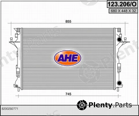 AHE 123.206/O — Radiator, engine cooling
