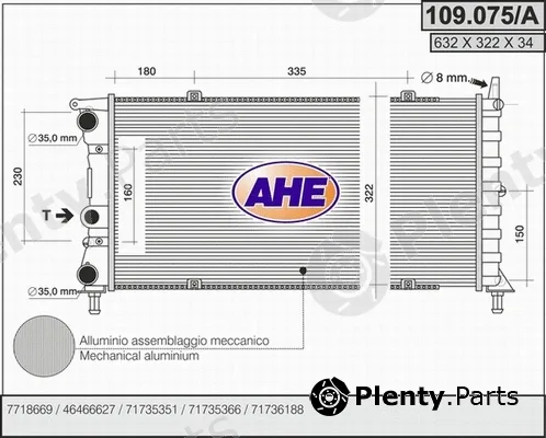 AHE 109.075/A — Radiator, engine cooling