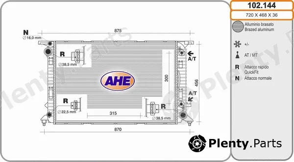 AHE 102.144 — Radiator, engine cooling