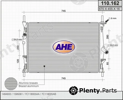 AHE 110.162 — Radiator, engine cooling