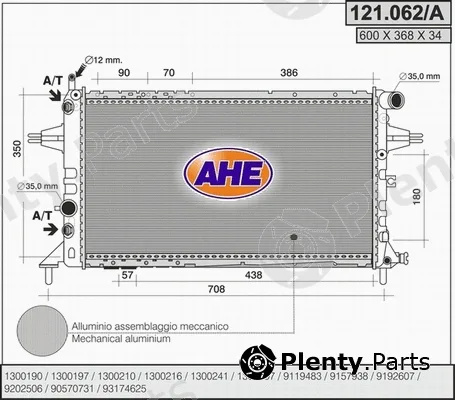 AHE 121.062/A — Radiator, engine cooling