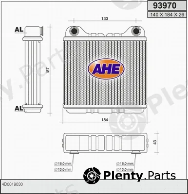 AHE 93970 — Heat Exchanger, interior heating