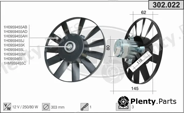 AHE 302.022 — Fan, engine cooling