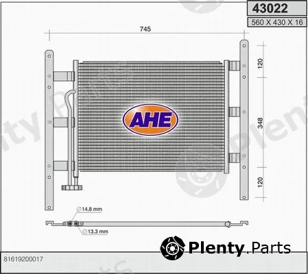 AHE 43022 — Condenser, air conditioning