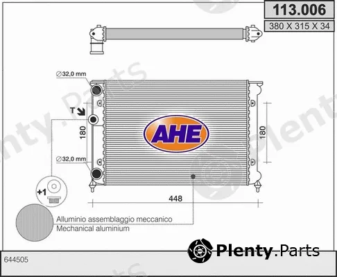 AHE 113.006 — Radiator, engine cooling