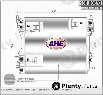 AHE 138.006/O — Radiator, engine cooling
