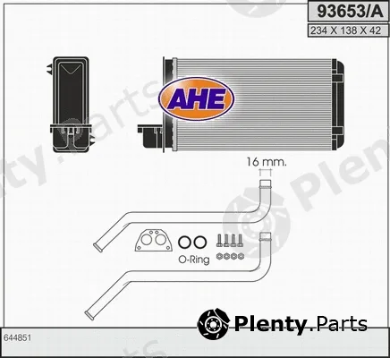 AHE 93653/A — Heat Exchanger, interior heating