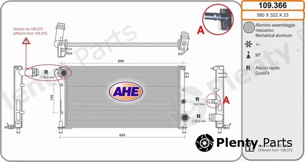 AHE 109.366 — Radiator, engine cooling