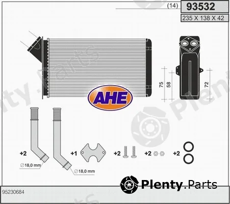 AHE 93532 — Heat Exchanger, interior heating