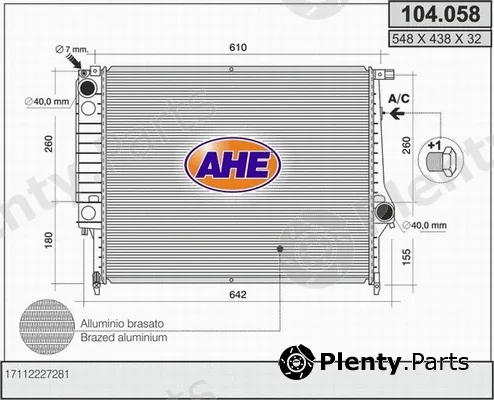 AHE 104.058 — Radiator, engine cooling