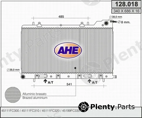 AHE 128.018 — Radiator, engine cooling