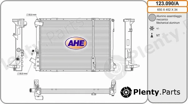AHE 123.090/A — Radiator, engine cooling