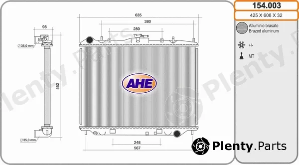 AHE 154.003 — Radiator, engine cooling
