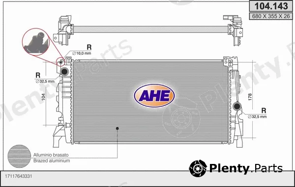 AHE 104.143 — Radiator, engine cooling