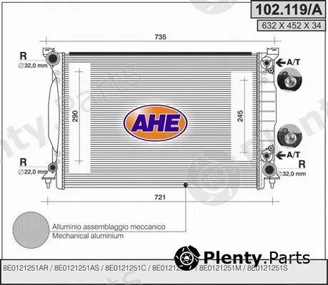 AHE 102.119/A — Radiator, engine cooling