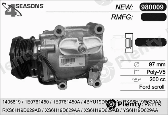 AHE 980009 — Compressor, air conditioning