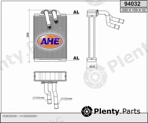 AHE 94032 — Heat Exchanger, interior heating