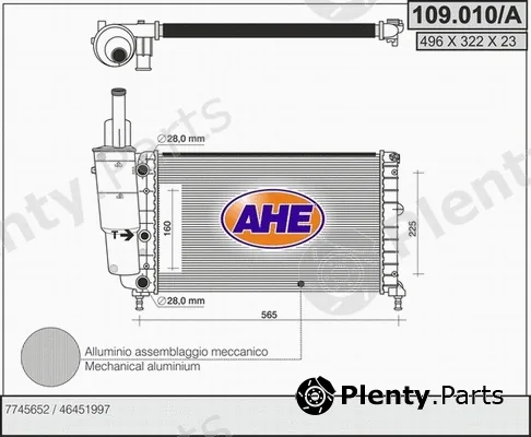 AHE 109.010/A — Radiator, engine cooling
