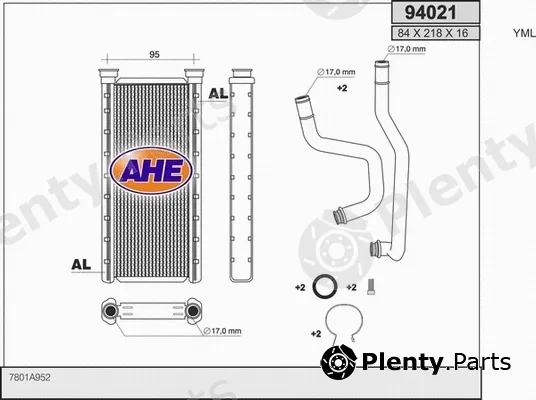AHE 94021 — Heat Exchanger, interior heating