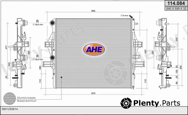 AHE 114.084 — Radiator, engine cooling