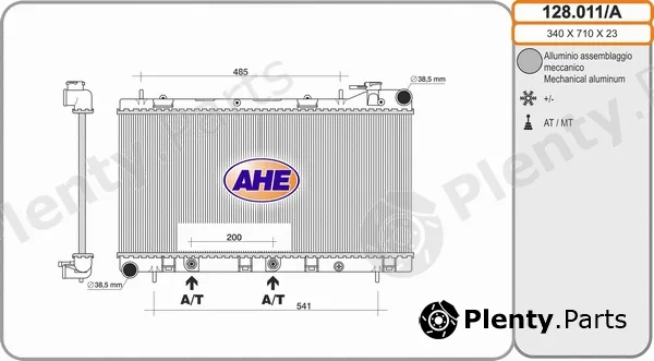AHE 128.011/A — Radiator, engine cooling