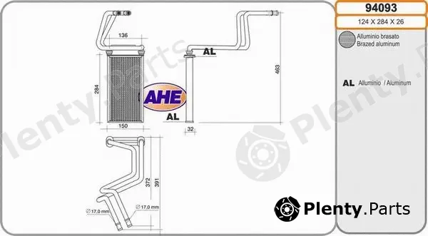 AHE 94093 — Heat Exchanger, interior heating