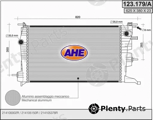 AHE 123.179/A — Radiator, engine cooling