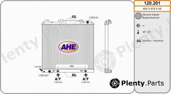 AHE 120.201 — Radiator, engine cooling