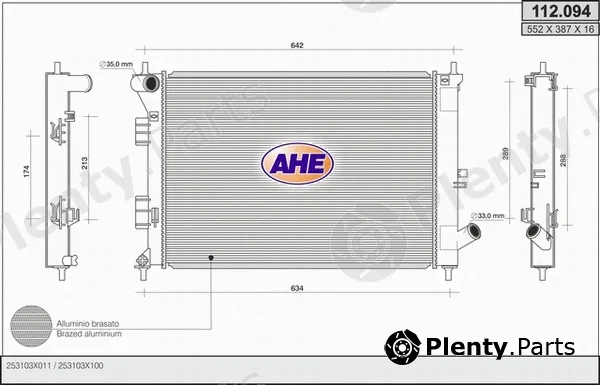 AHE 112.094 — Radiator, engine cooling