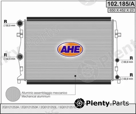 AHE 102.185/A — Radiator, engine cooling