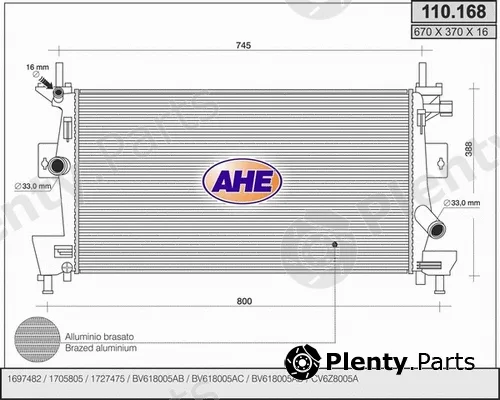 AHE 110.168 — Radiator, engine cooling