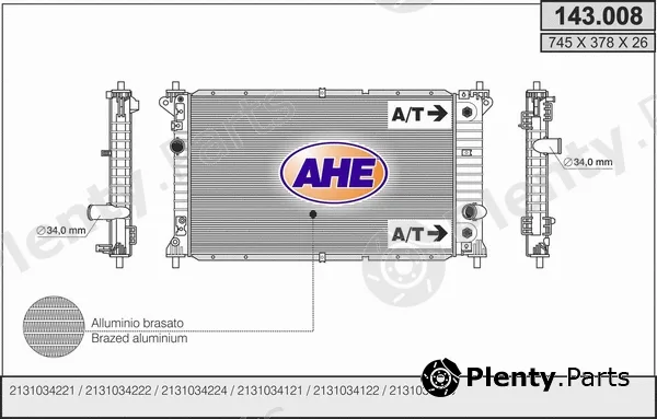 AHE 143.008 — Radiator, engine cooling