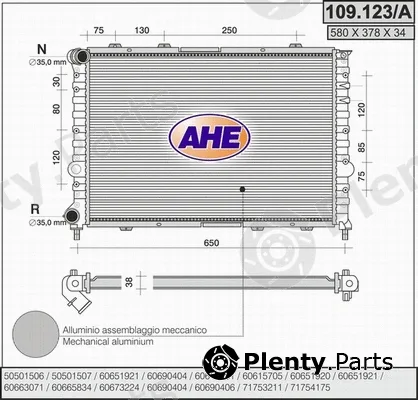 AHE 109.123/A — Radiator, engine cooling
