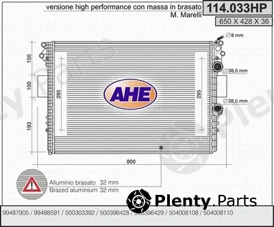 AHE 114.033HP — Radiator, engine cooling