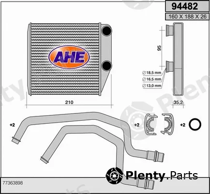 AHE 94482 — Heat Exchanger, interior heating