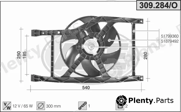 AHE 309.284/O — Fan, engine cooling